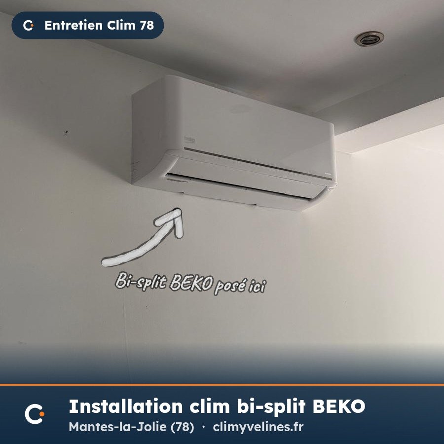Installation de climatisation bi-split BEKO à Mantes-la-Jolie